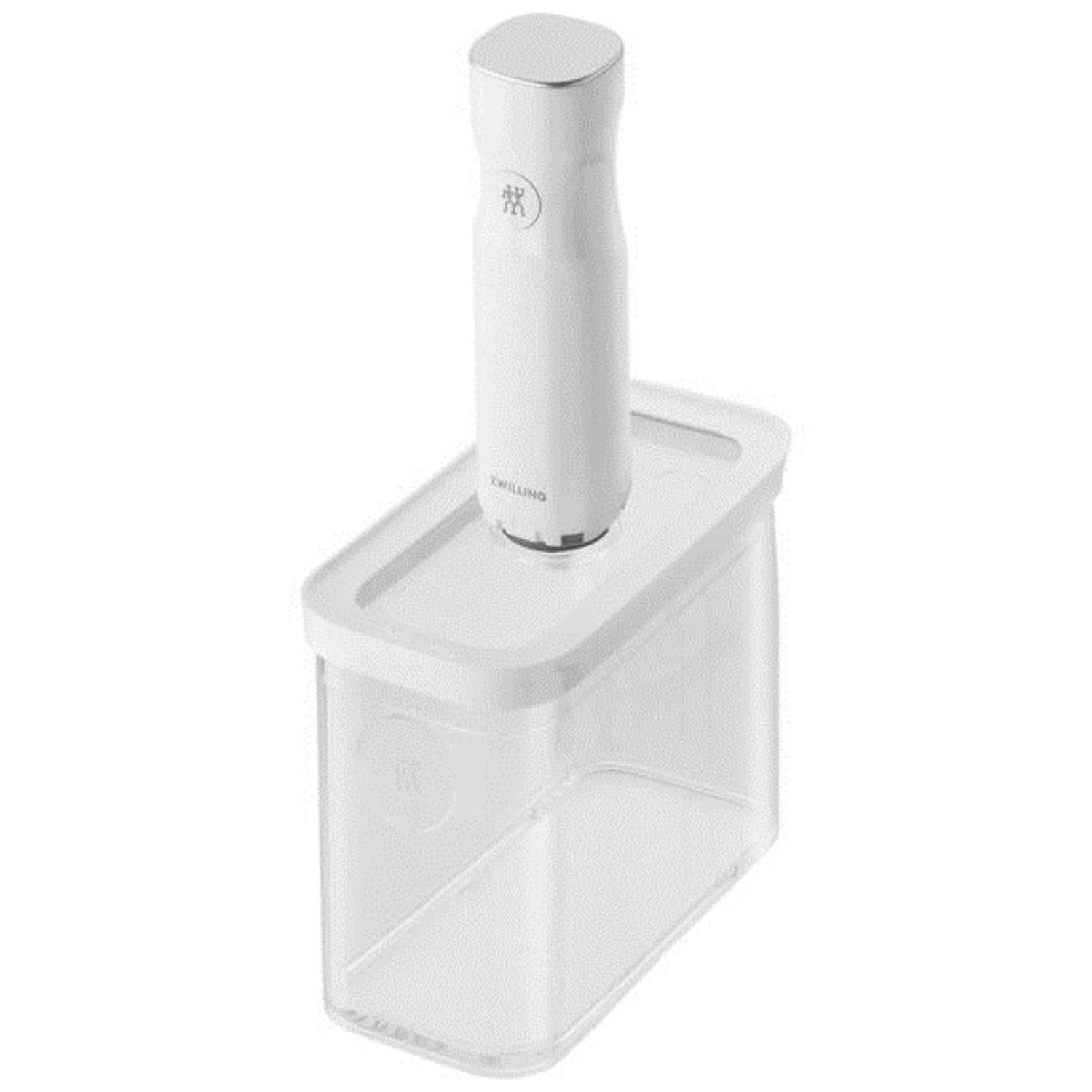 Zwilling Cube Box M, 700ml, transparent-weiss, 7.6x21.4x10.7cm, ideal für die platzsparende und praktische Aufbewahrung von Lebensmitteln.