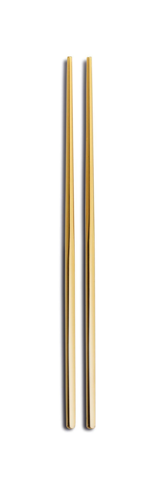 Set of 2 Palillos chopsticks 18/10 gold