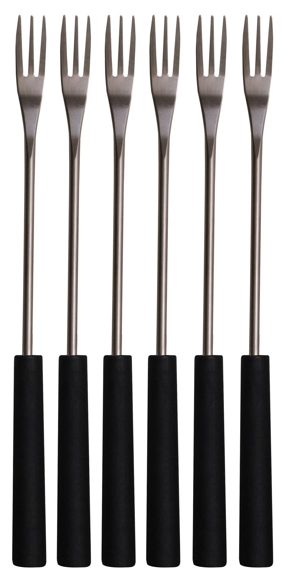 Käsefondue-Gabeln 6 Stk. Kunststoff, schwarz, im Polybeutel in Grau präsentiert im Onlineshop von KAQTU Design AG. Geschirr ist von Nouvel