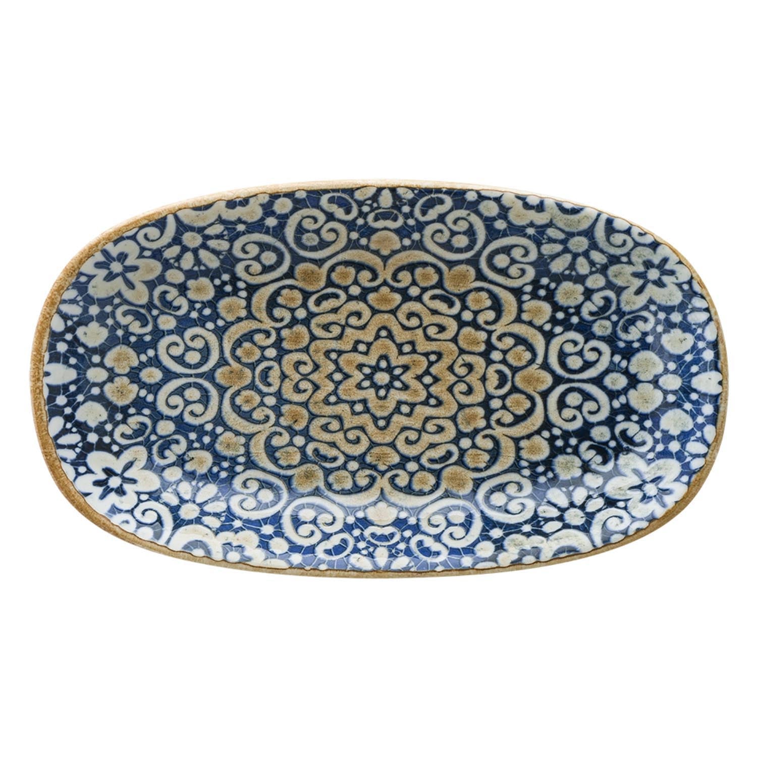 Alhambra Gourmet Teller oval 29x17cm in Blau präsentiert im Onlineshop von KAQTU Design AG. Teller ist von Bonna