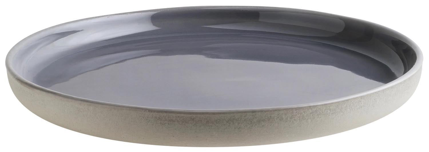Eleganter flacher Teller Ground Gris D21cm von Bonna, ideal für stilvolles Servieren und modernes Tischdesign.