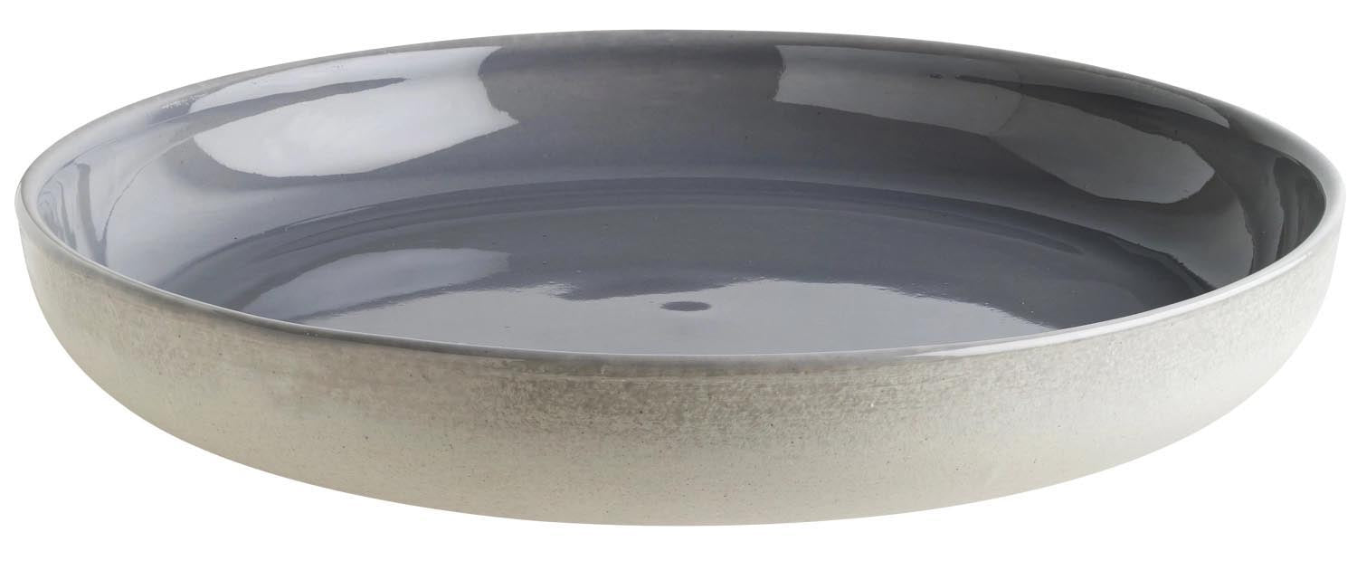 Eleganter tiefer Teller aus der Ground Gris Serie von Bonna, 24 cm Durchmesser, ideal für stilvolles Servieren.