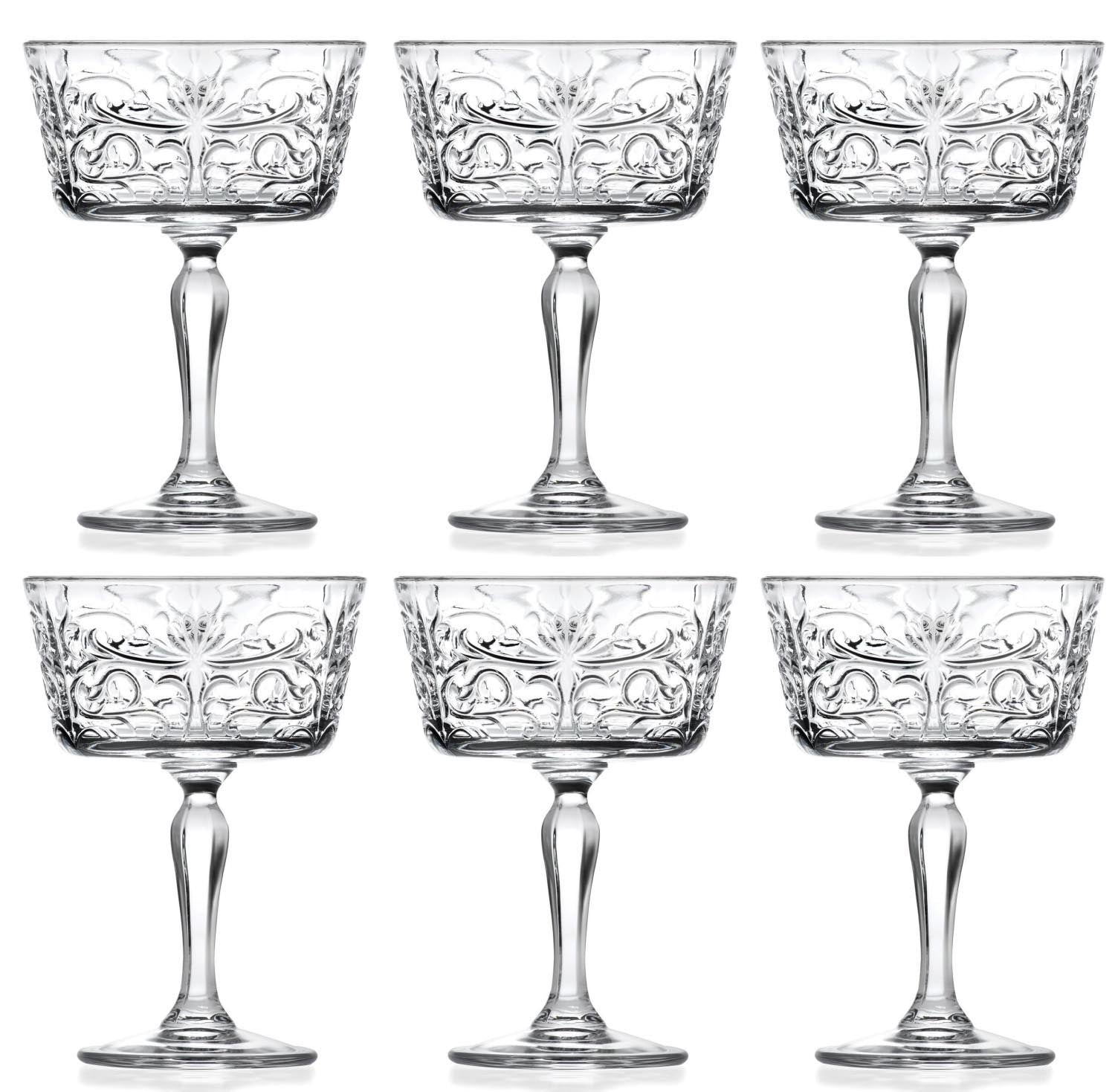 6er Set Tattoo Coppe Champagnerkelch Ø10 H14 cm, 27cl in Transparent präsentiert im Onlineshop von KAQTU Design AG. Glas ist von RCR