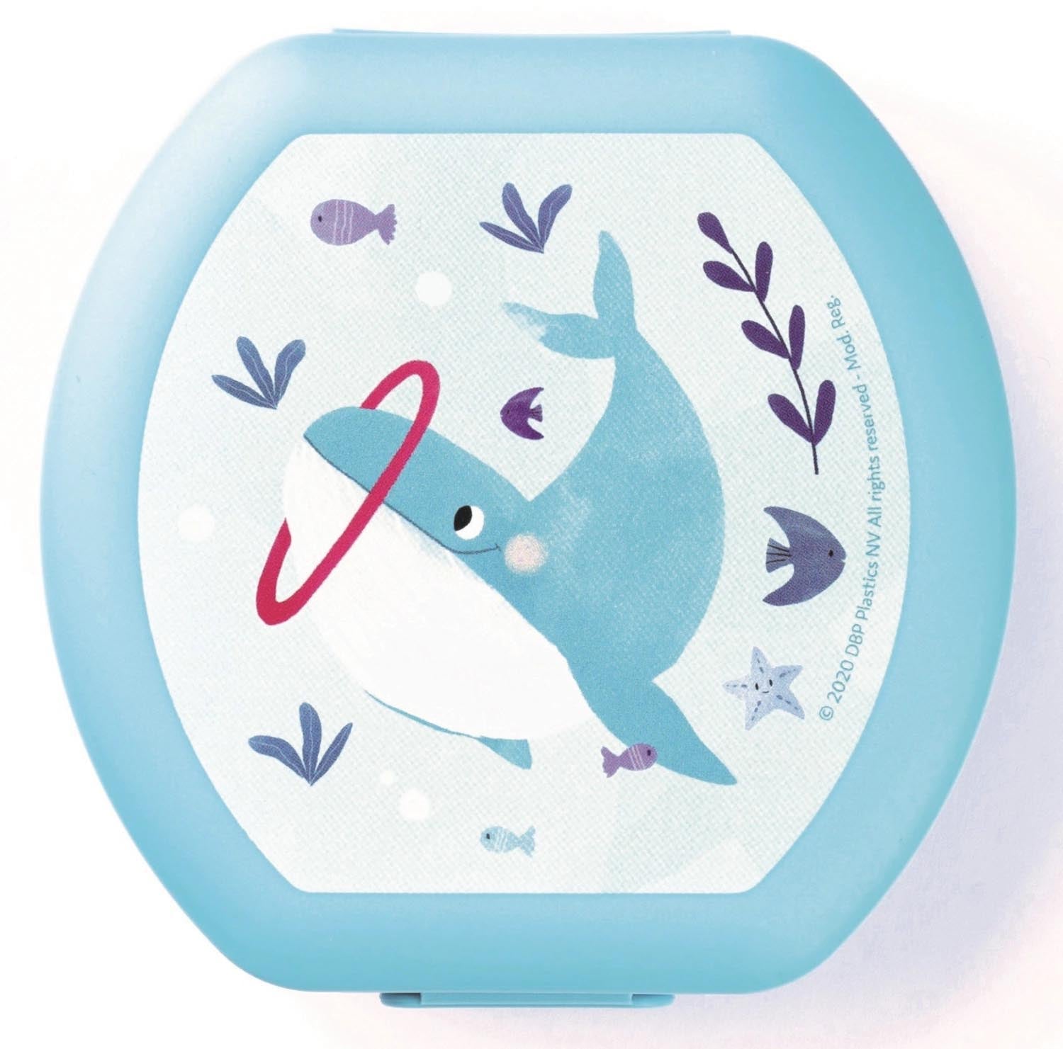 Die Sealife Cookiebox Wal von Amuse in Hellblau ist eine charmante Aufbewahrungsbox (112x110x40) für Kekse und kleine Schätze.