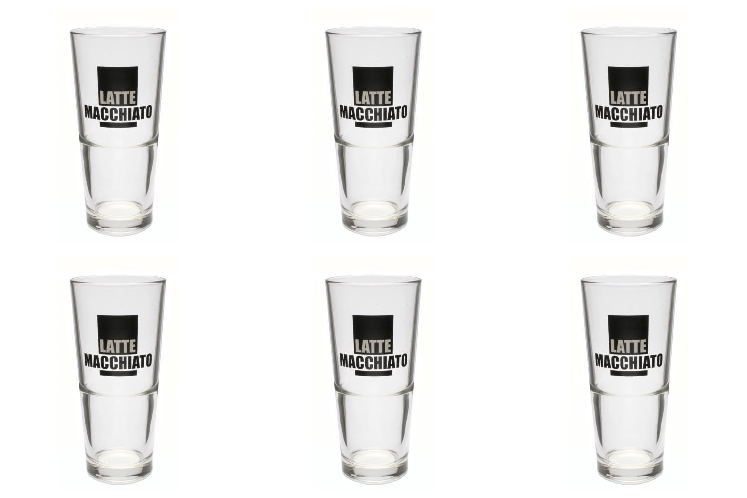 6er Set Latte Macch. Frank. 33cl Dek. schwarz 15.2cm Aligro in Grau präsentiert im Onlineshop von KAQTU Design AG. Espressotassen ist von Rastal