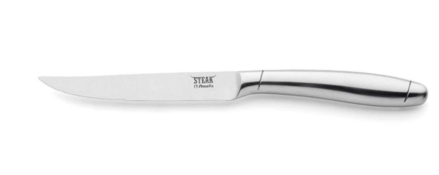 Prime Rib Steakmesser rfr., gebürstet in Silber präsentiert im Onlineshop von KAQTU Design AG. Küchenmesser ist von Amefa