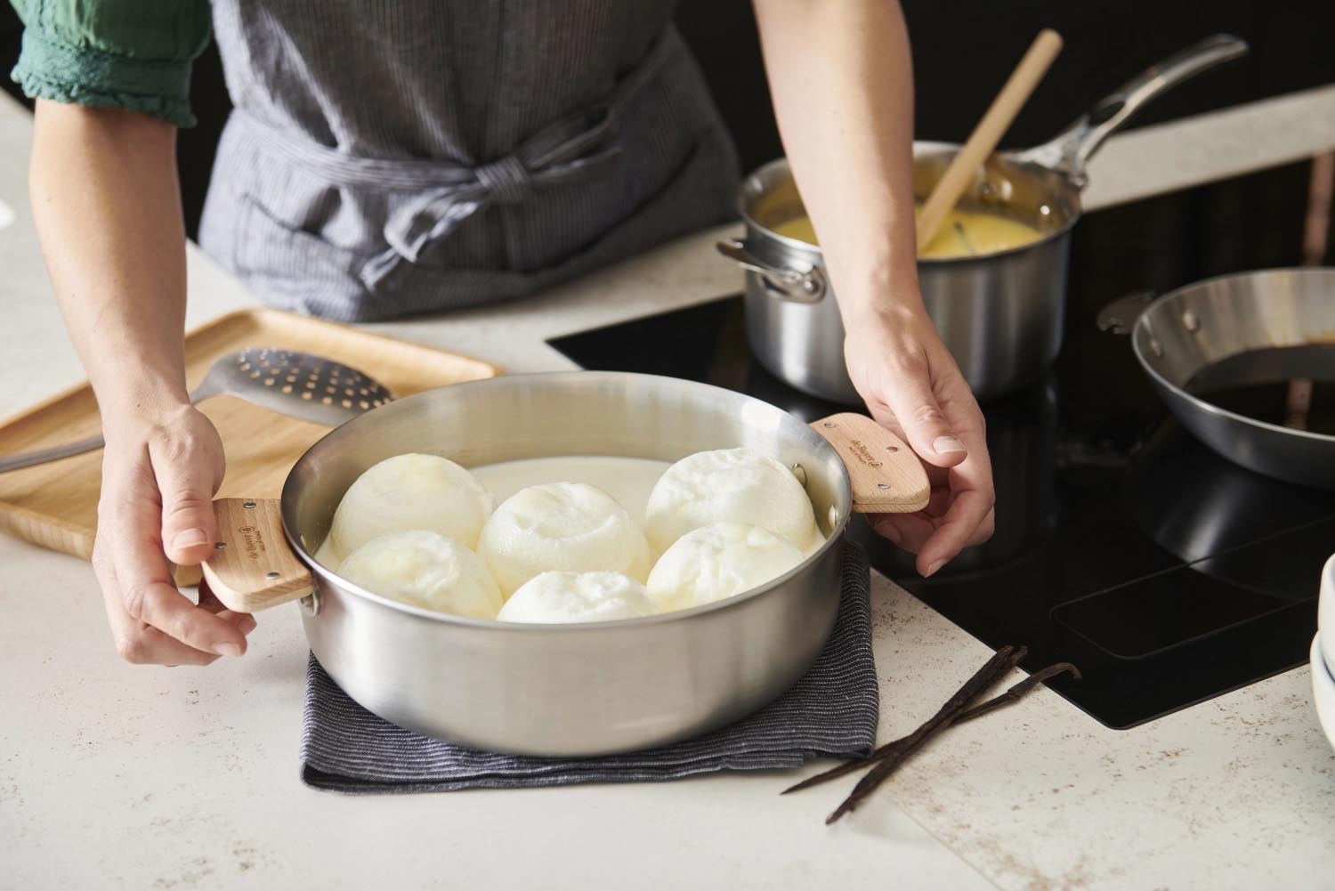 2er Set abnehmbare Griffe aus Buchenholz, passend für Alchimy Loqy Pfannen von de Buyer, stilvoll und funktional.