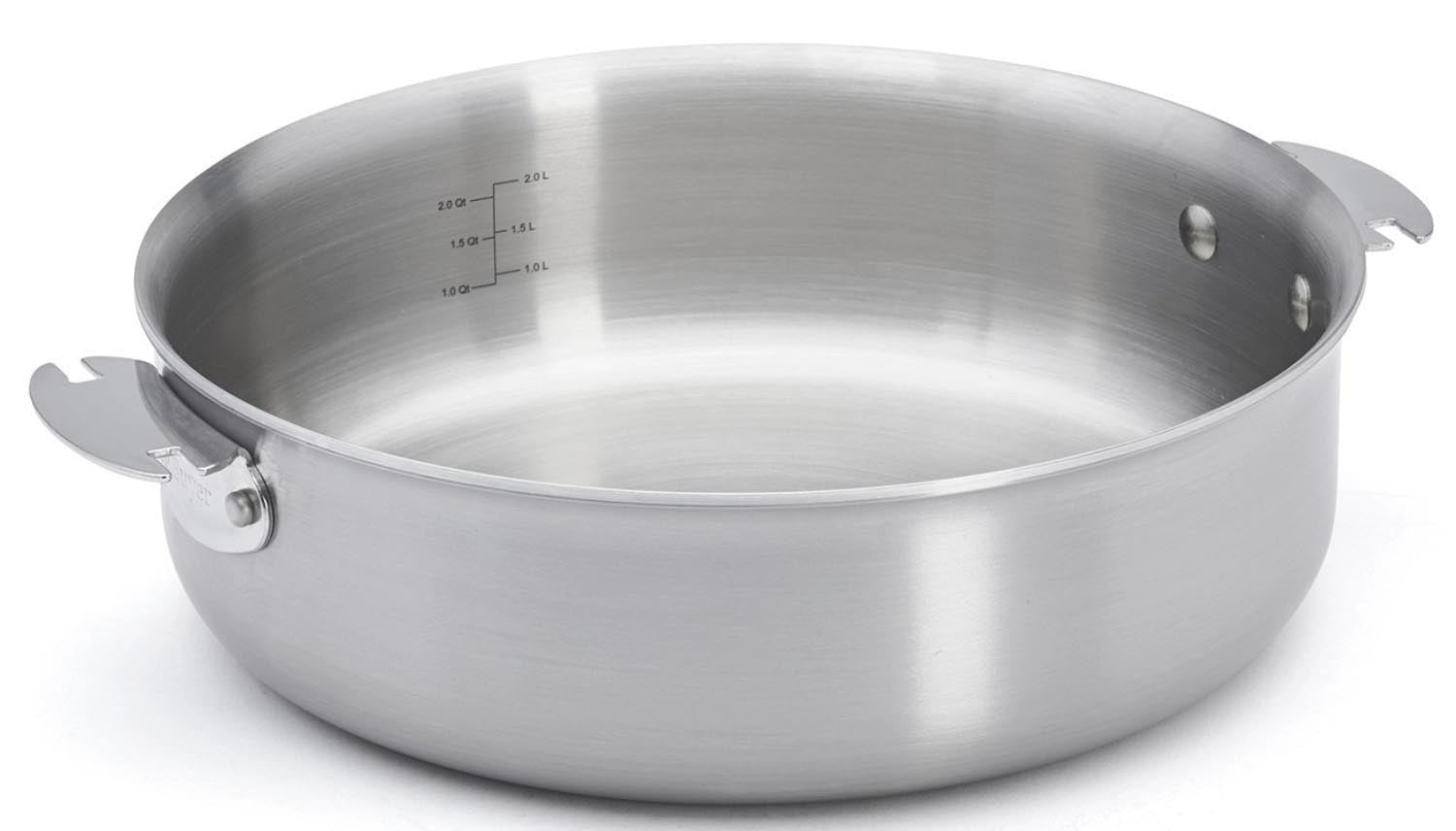 Alchimy Loqy Sauteuse gerade Mehrschichtiger Edelstahl D24cm in Silber präsentiert im Onlineshop von KAQTU Design AG. Pfanne/Topf ist von de Buyer