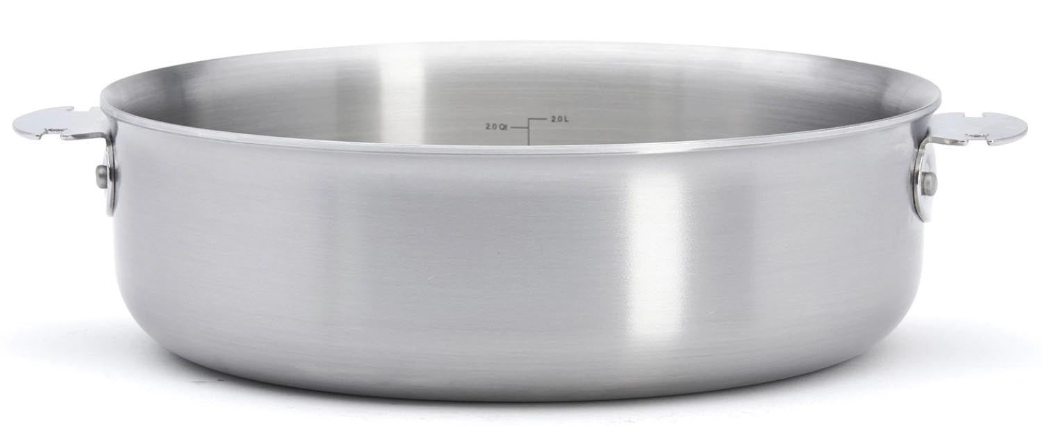 Die Alchimy Loqy Sauteuse von de Buyer, 24cm, aus mehrschichtigem Edelstahl, ideal für präzises Kochen und gleichmässige Wärmeverteilung.