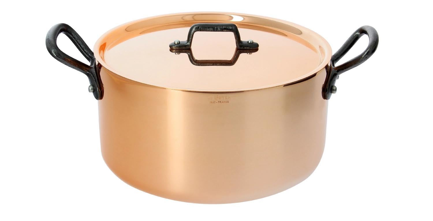 PRIMA MATERA Bratentopf 24cm Kupfer mit Deckel Ind. in Kupfer präsentiert im Onlineshop von KAQTU Design AG. Pfanne/Topf ist von de Buyer