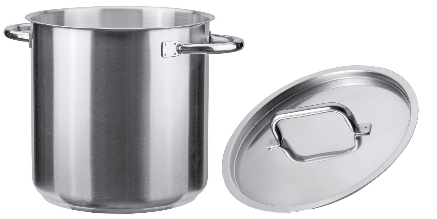 Chef Kochtopf hoch D24cm 10.90lt mit Deckel in Grau präsentiert im Onlineshop von KAQTU Design AG. Pfanne/Topf ist von Piazza