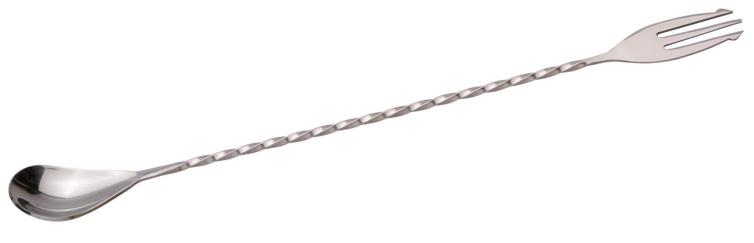 Mixlöffel mit Gabel 30cm Edelstahl in Silber präsentiert im Onlineshop von KAQTU Design AG. Barzubehör ist von Piazza