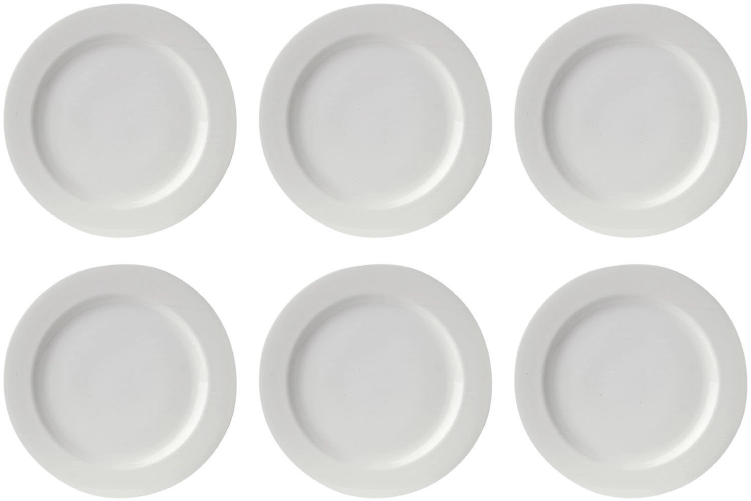 6er Set Uni 09 Teller flach 21cm Top CC in Weiss präsentiert im Onlineshop von KAQTU Design AG. Teller ist von Royal Porcelain