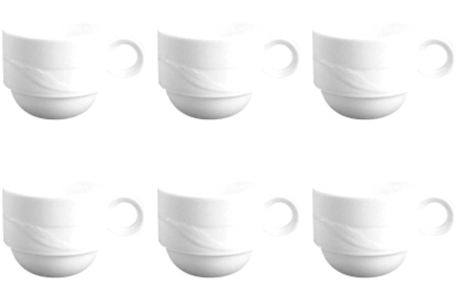 6er Set Maxa Dura 83 Kaffee Obertasse stapelbar 0.2lt Aligro in Weiss präsentiert im Onlineshop von KAQTU Design AG. Espressotassen ist von Royal Porcelain