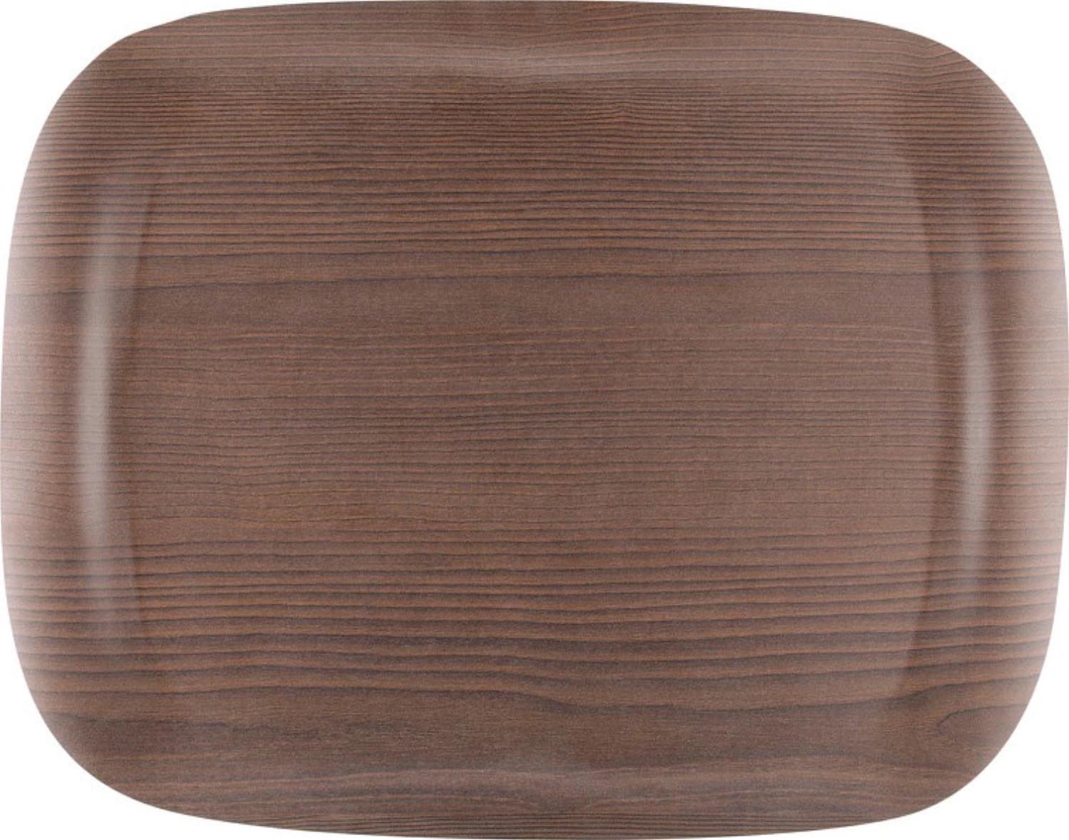 Tablett Earth Wave Art Warm Wood 46x36cm in Braun präsentiert im Onlineshop von KAQTU Design AG. Tablett ist von Roltex