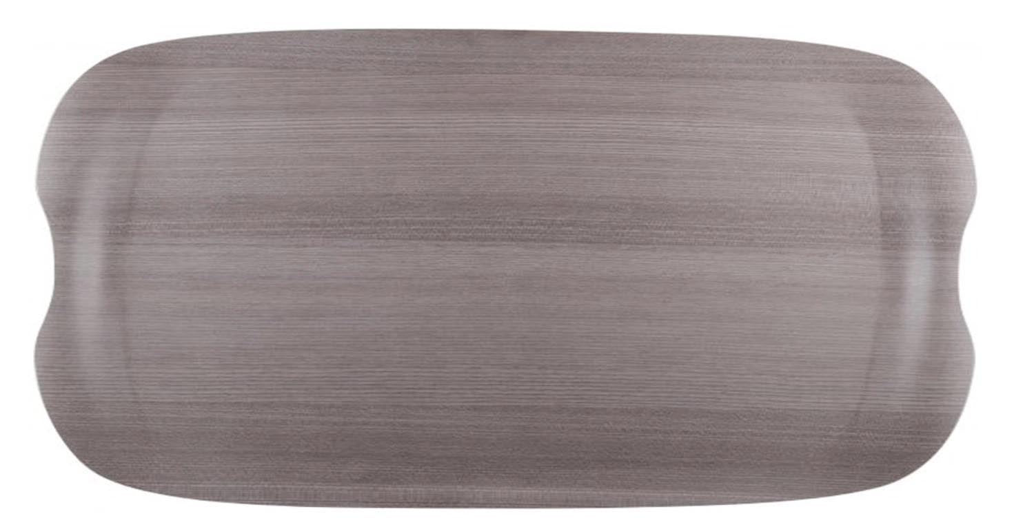 Tablett Earth Wave Grey Wood 42x22cm in Silber präsentiert im Onlineshop von KAQTU Design AG. Tablett ist von Roltex