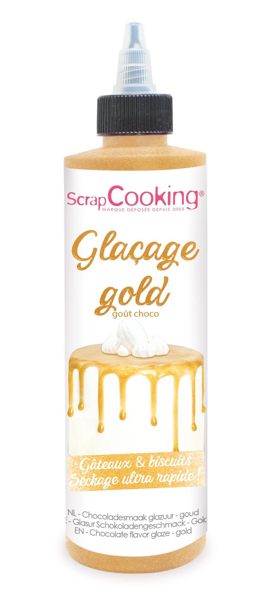 Schokoladengeschmacksglasur Drip Cake, gold, 130g in Gold präsentiert im Onlineshop von KAQTU Design AG. Lebensmittel ist von Scrap Cooking