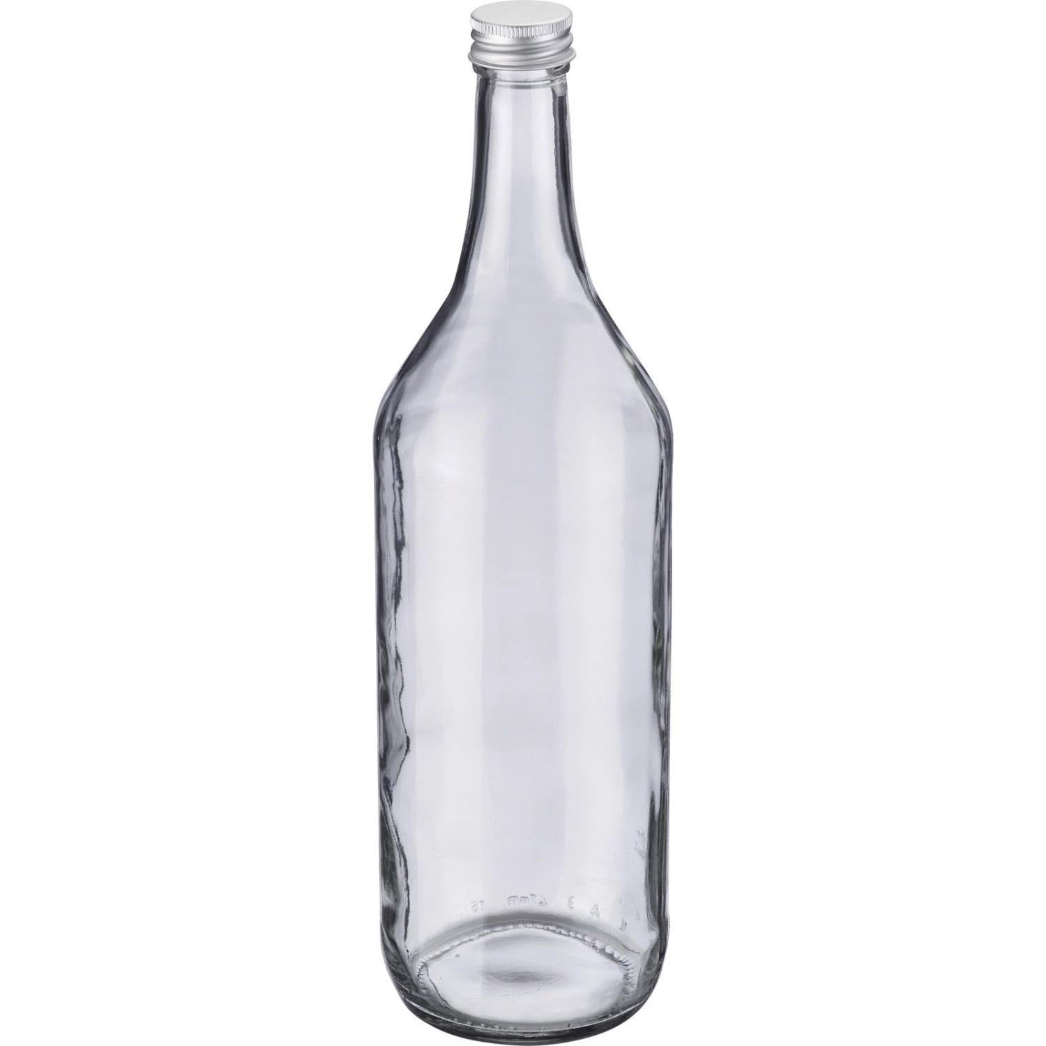 Gradhalsflasche 1 l, m. 28 mm Schraubdeckel in Transparent präsentiert im Onlineshop von KAQTU Design AG. Aufbewahrungsbehälter ist von Westmark