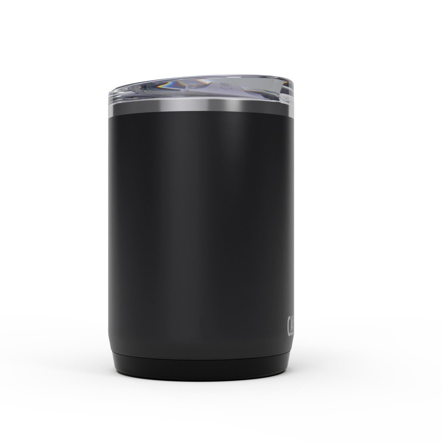 Die Camelbak Thrive Mug V.I. Bottle 0.5l in Schwarz ist eine stilvolle, isolierte Trinkflasche für unterwegs, ideal für heisse und kalte Getränke.