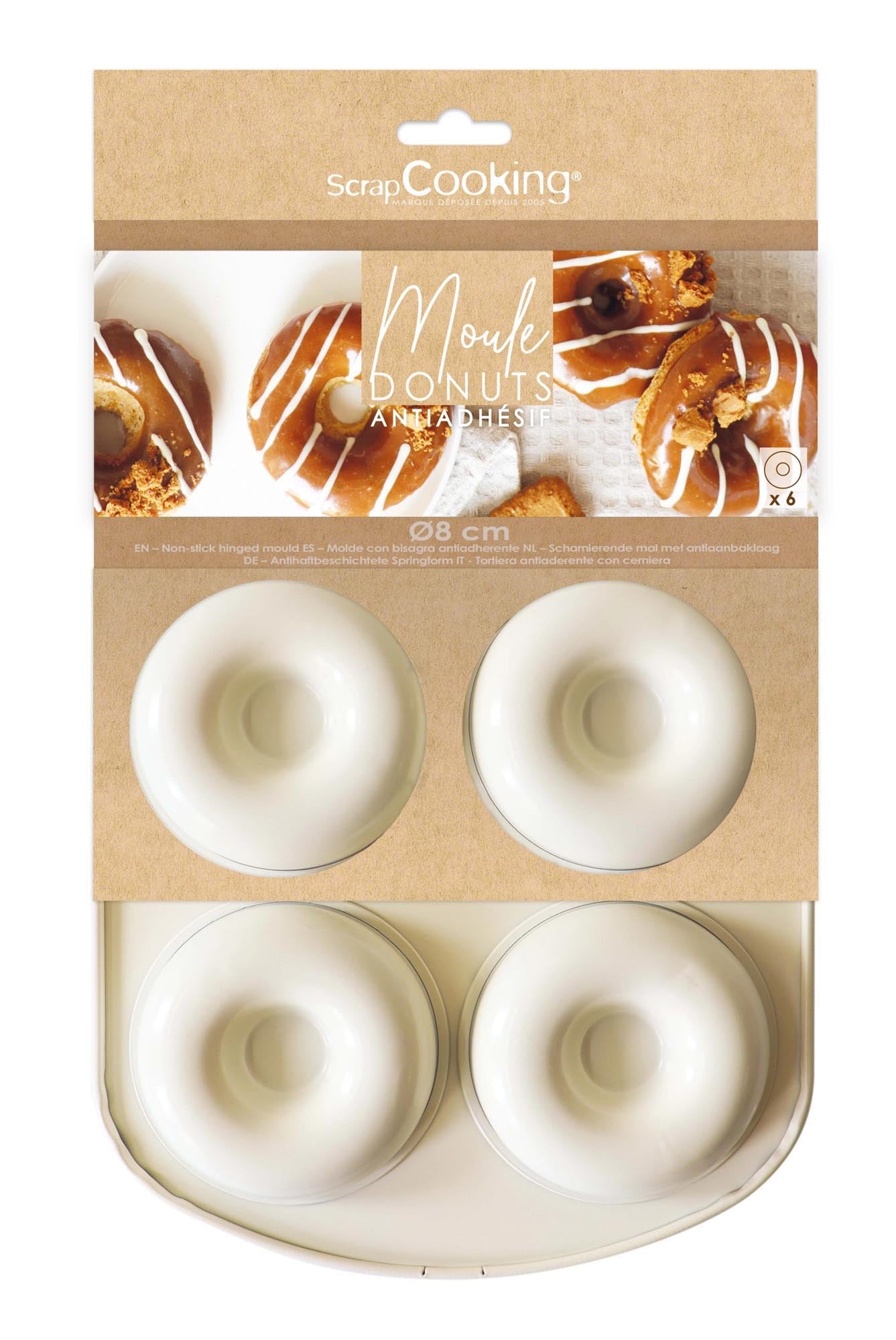 Backform für 6 Donuts antihaftbeschichtet in Beige präsentiert im Onlineshop von KAQTU Design AG. Backform / Backblech ist von Scrap Cooking