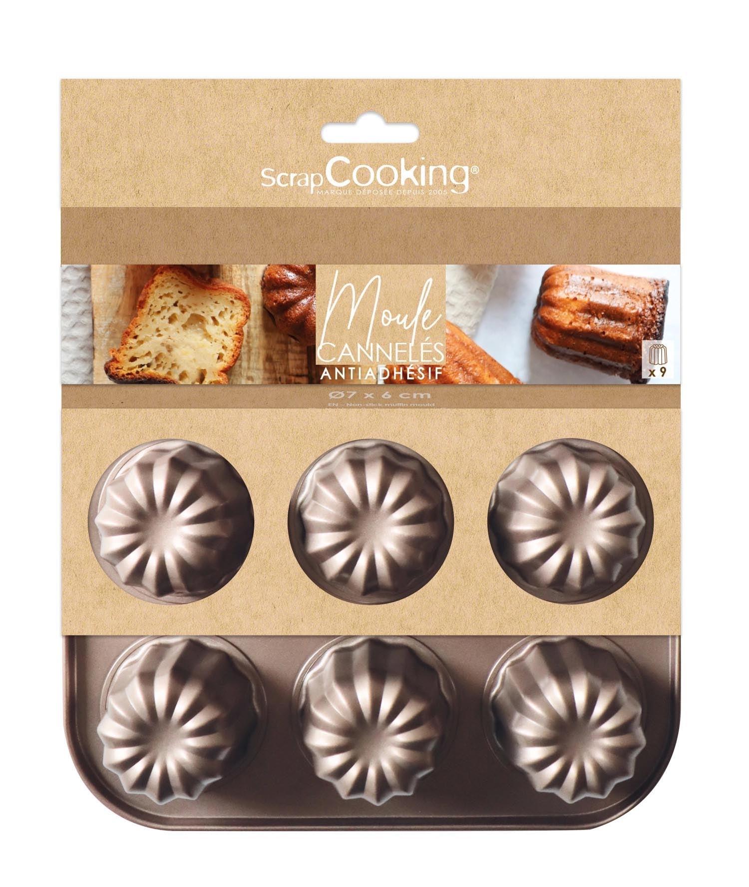 Backform für 9 Cannelé antihaftbeschichtet in Braun präsentiert im Onlineshop von KAQTU Design AG. Backform / Backblech ist von Scrap Cooking