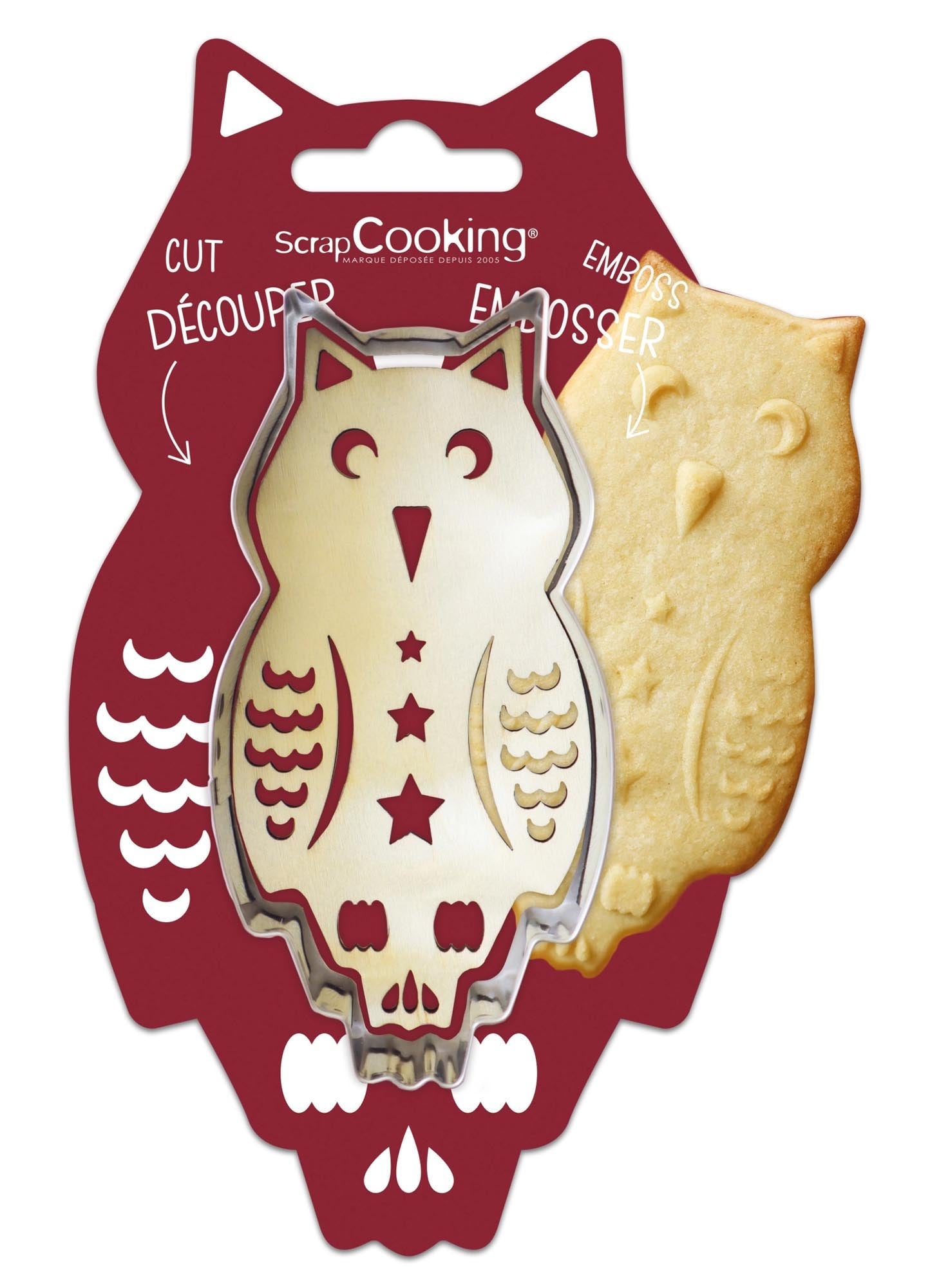 Ausstechform u. Holzpräger Eule in Silber präsentiert im Onlineshop von KAQTU Design AG. Ausstecher ist von Scrap Cooking