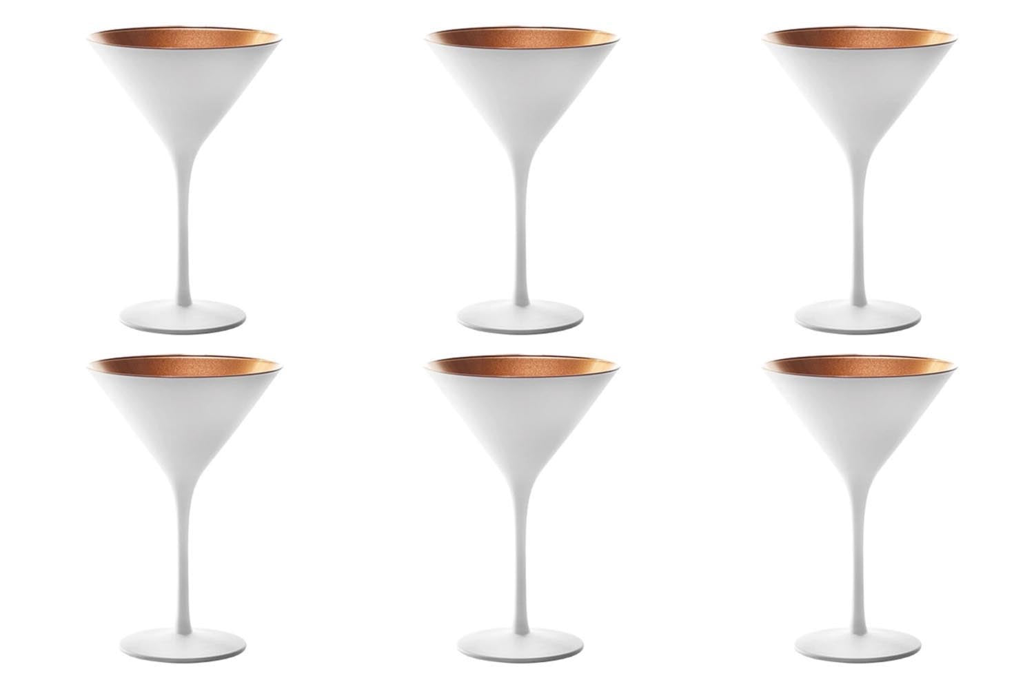 6er Set Elements Cocktailschale 240ml weiss/bronze in Rot präsentiert im Onlineshop von KAQTU Design AG. Schale ist von Stölzle