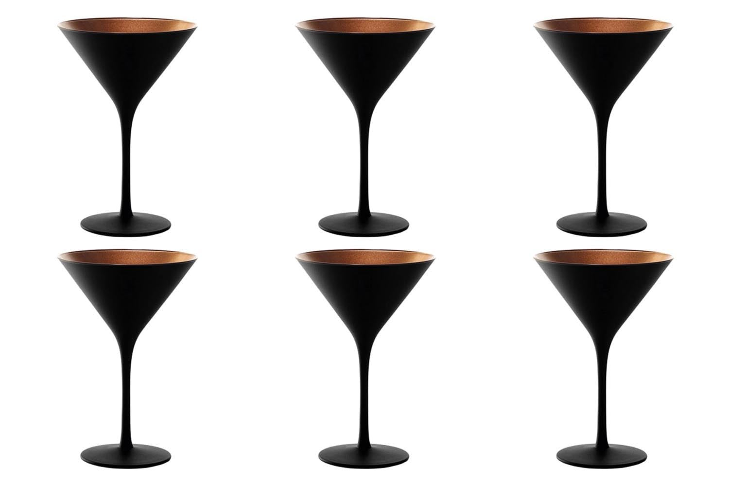 6er Set Elements Cocktailschale 240ml schwarz/bronze in Rot präsentiert im Onlineshop von KAQTU Design AG. Schale ist von Stölzle
