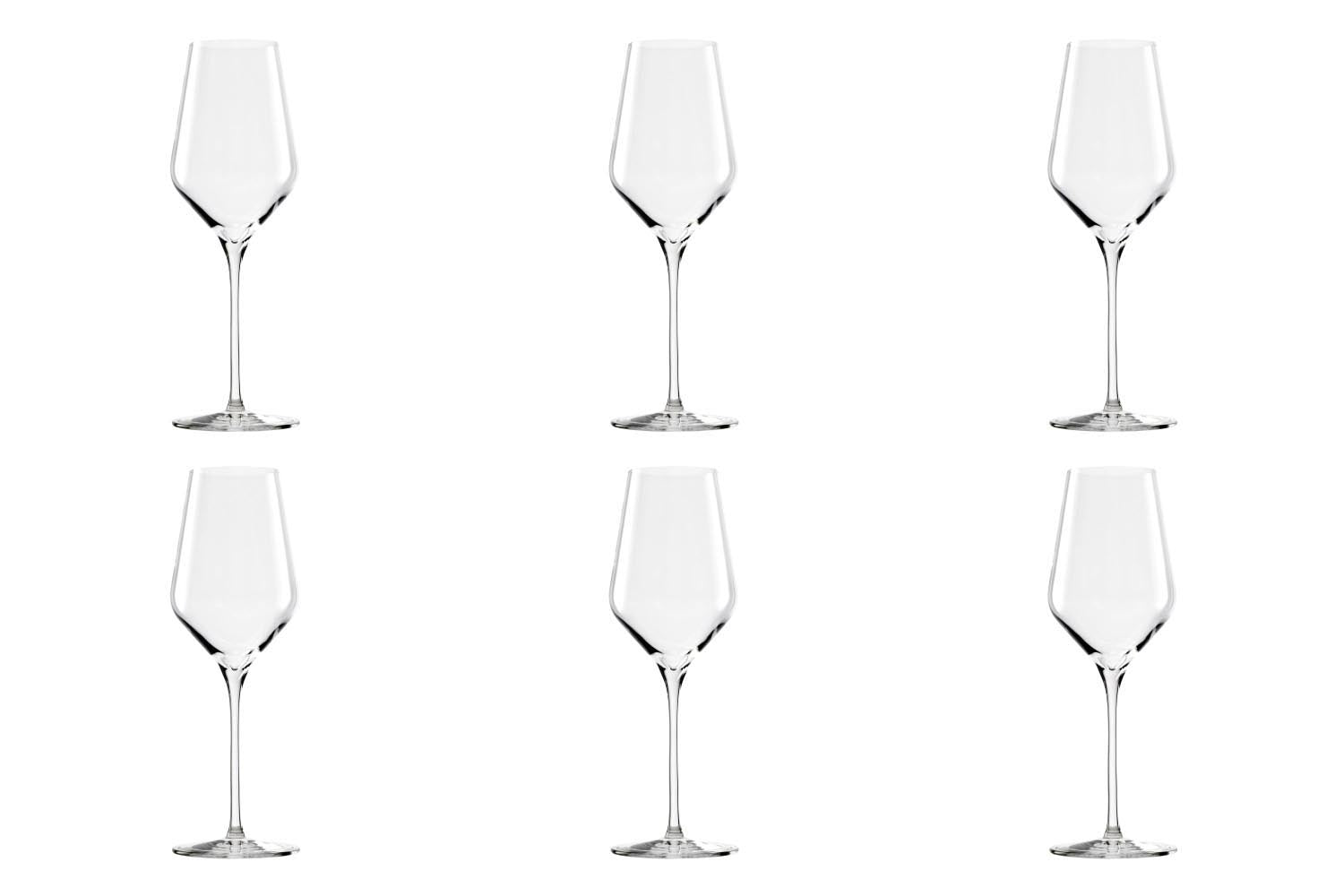 Stilvolles 6er Set Quatrophil Weissweinkelche von Stölzle, 404ml, H: 245mm, perfekt für Weißwein, elegantes Design für festliche Anlässe.