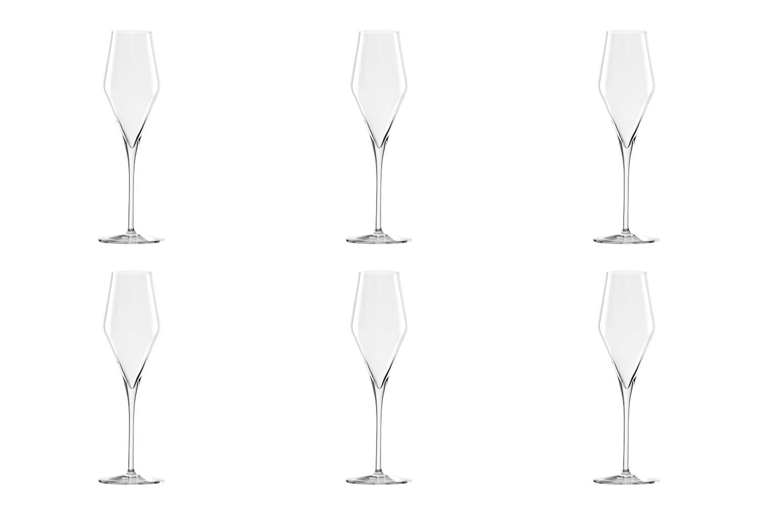 6er Set Quatrophil Champagnerkelch 292ml H: 260mm in Transparent präsentiert im Onlineshop von KAQTU Design AG. Glas ist von Stölzle