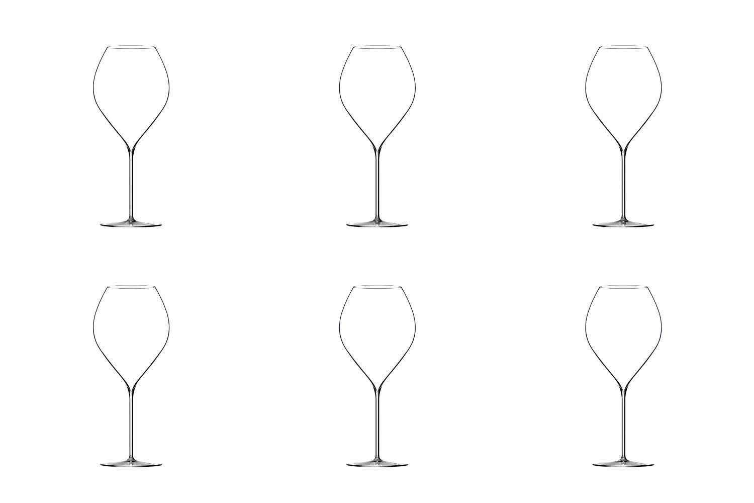 6er Set Jamesse Grand Rouge Rotweinglas 70cl mundgeblasen in Transparent präsentiert im Onlineshop von KAQTU Design AG. Glas ist von Lehmann Glass