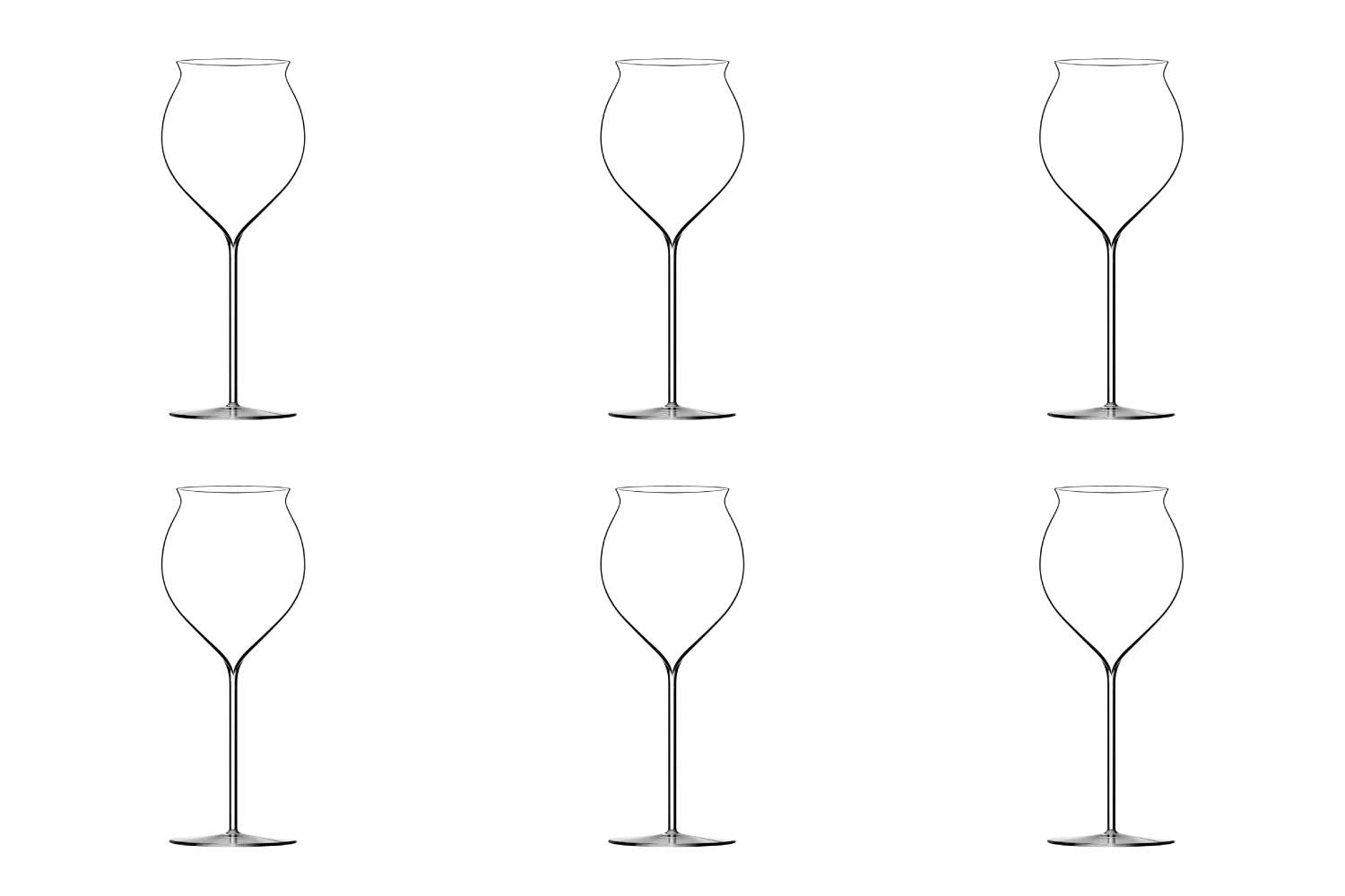 6er Set Jamesse Synergie Sakéglas 40cl mundgeblasen in Transparent präsentiert im Onlineshop von KAQTU Design AG. Glas ist von Lehmann Glass