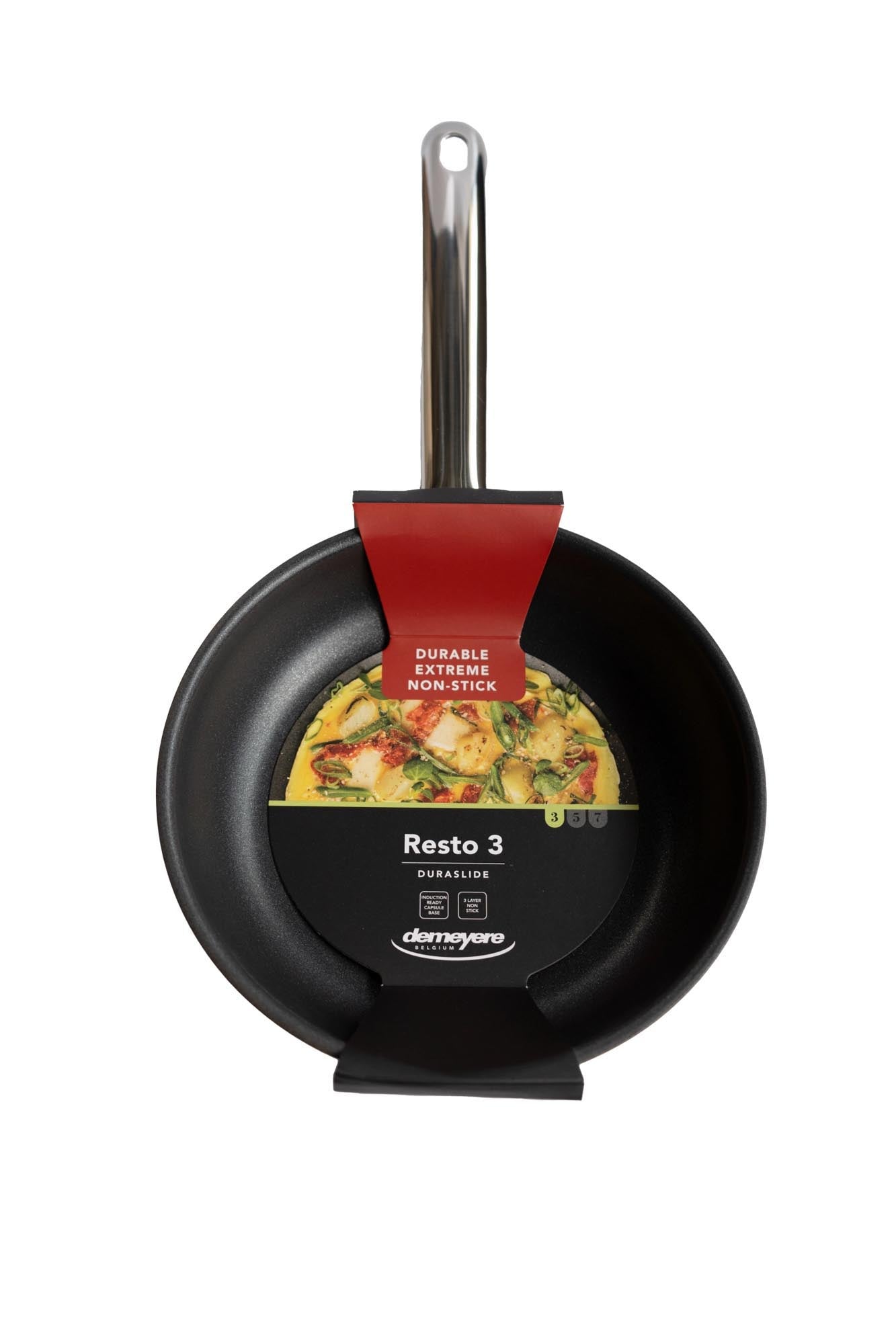 Die Demeyere Resto 3 Duraslide Bratpfanne (24 cm) bietet langlebige Antihaftbeschichtung und optimale Wärmeverteilung.