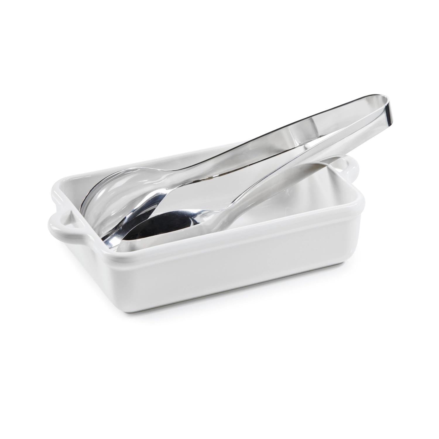 Elegante Bombance Auflaufform von Revol, 18.5x12x5cm, in alabasterweiss. Perfekt für stilvolles Servieren und Backen.