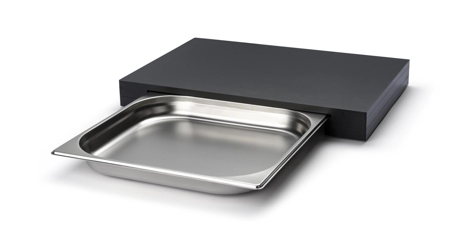 Schneidebrett mit Schublade, Duracore 48x32.5x5cm in Schwarz präsentiert im Onlineshop von KAQTU Design AG. Schneidbrett ist von Continenta