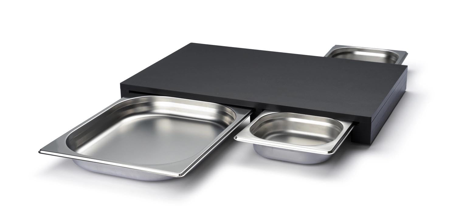 Duracore Schneidebrett mit 3 Edels. Schubladen 49.5x32.5x5cm in Silber präsentiert im Onlineshop von KAQTU Design AG. Schneidbrett ist von Continenta