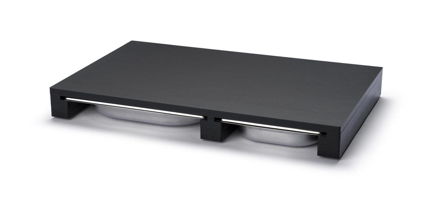 Praktisches Duracore-Schneidebrett von Continenta mit 3 Edelstahl-Schubladen, ideal für die Küche, Masse: 49,5x32,5x5 cm.