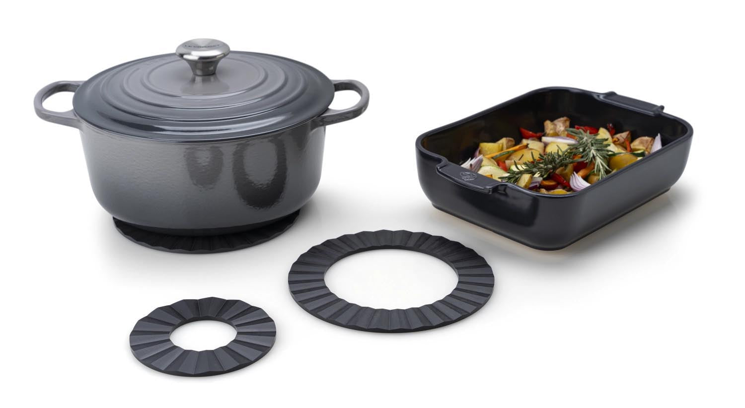 Rundes Untersetzer-Set aus robustem Duracore, 20 cm, von Continenta. Perfekt für den Schutz und die Dekoration Ihrer Möbel.