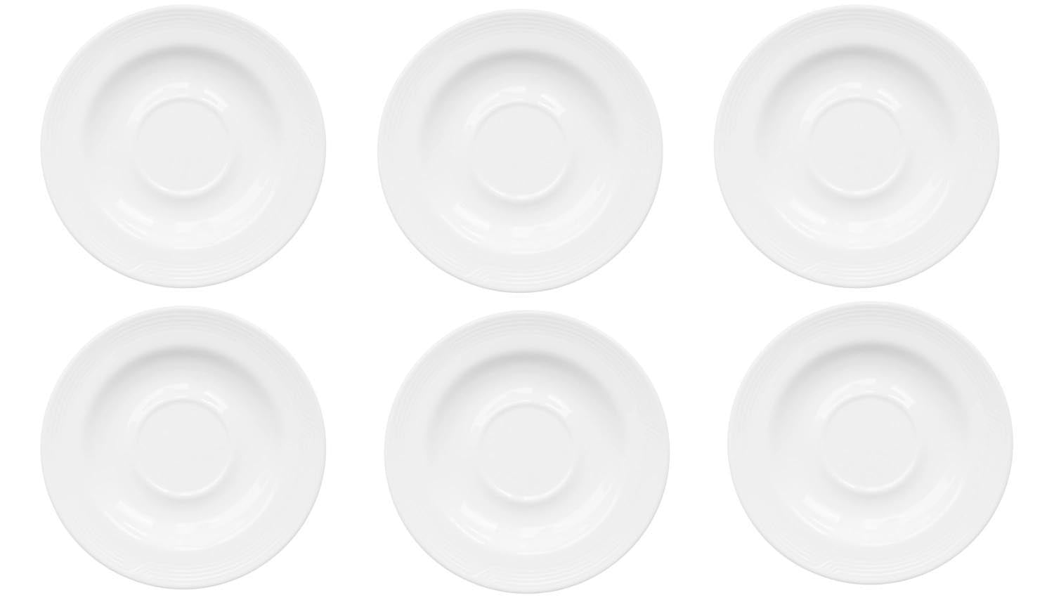 6er Set Karat 19 Mokka Untertasse 12.5cm in Weiss präsentiert im Onlineshop von KAQTU Design AG. Espressotassen ist von Royal Porcelain