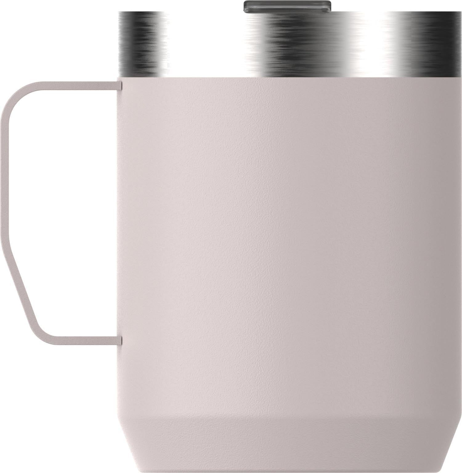 Stanley Camp Mug 0.23l in Rose Quartz: Isolierte, langlebige Tasse für Camping und Alltag, stilvoll und praktisch.