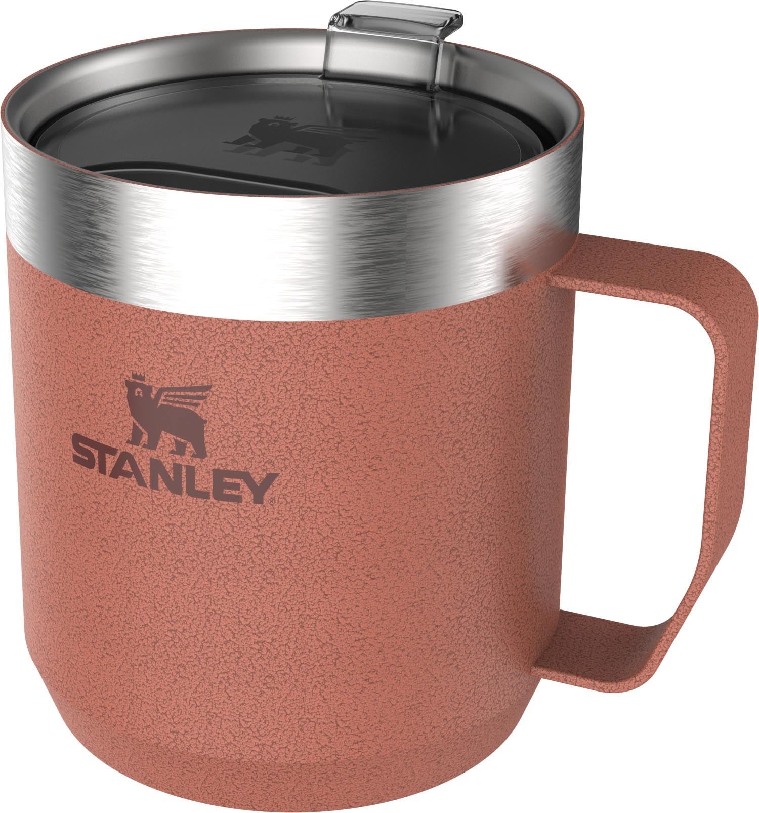 Robuster Stanley Camp Mug 0.35l in Hammertone Clay, ideal für Outdoor-Abenteuer. Hält Getränke warm oder kalt, langlebig und stilvoll.