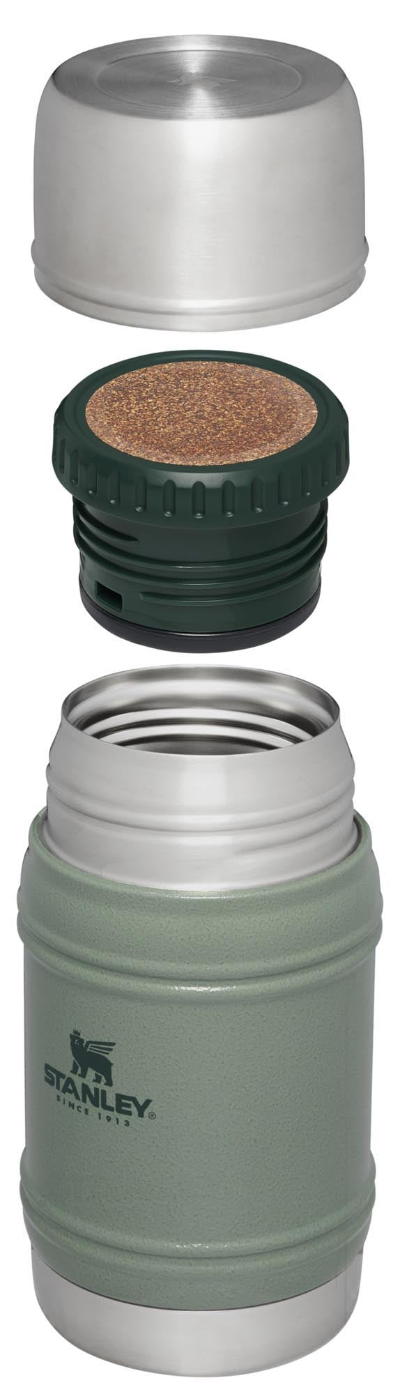 Der Stanley Artisan Food Jar 0.5l in Hammertone Green ist perfekt für Outdoor-Abenteuer, hält Speisen warm oder kalt und ist robust.