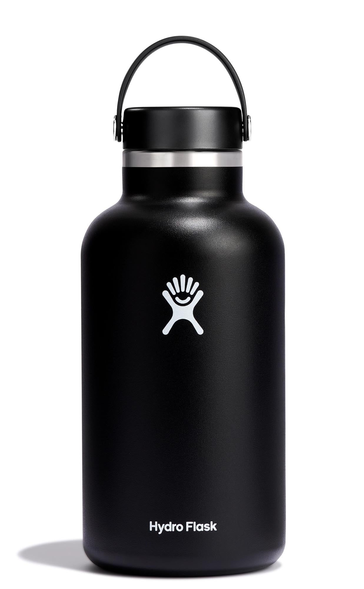Trinkflasche Wide Flex Deckel 1900ml schwarz in Schwarz präsentiert im Onlineshop von KAQTU Design AG. Trinkflasche ist von Hydro Flask