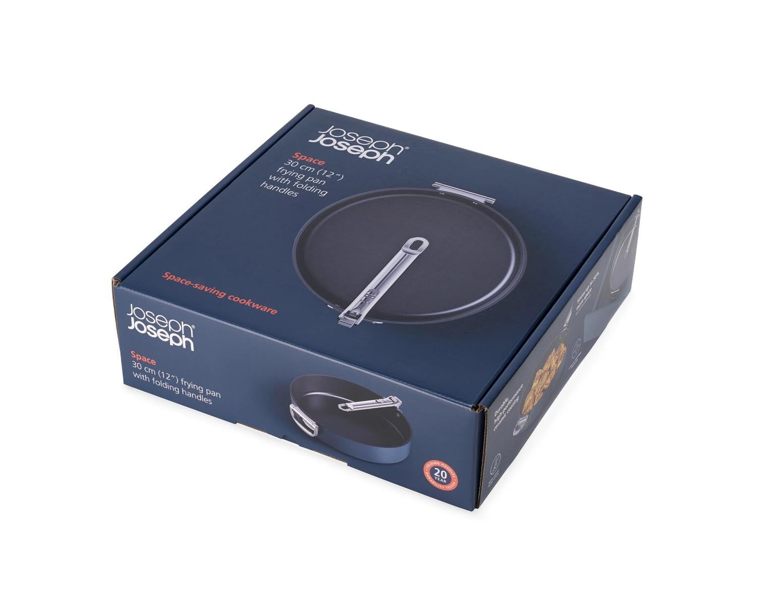Die Space Bratpfanne D30cm von Joseph Joseph kombiniert platzsparendes Design mit klappbarem Griff und hervorragender Kochleistung.