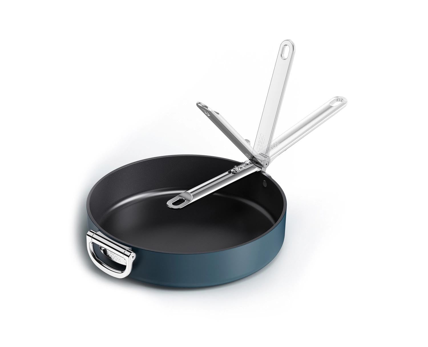 Die Space Bratpfanne D30cm von Joseph Joseph mit klappbarem Griff ist platzsparend, hochwertig und ideal für jede Küche.