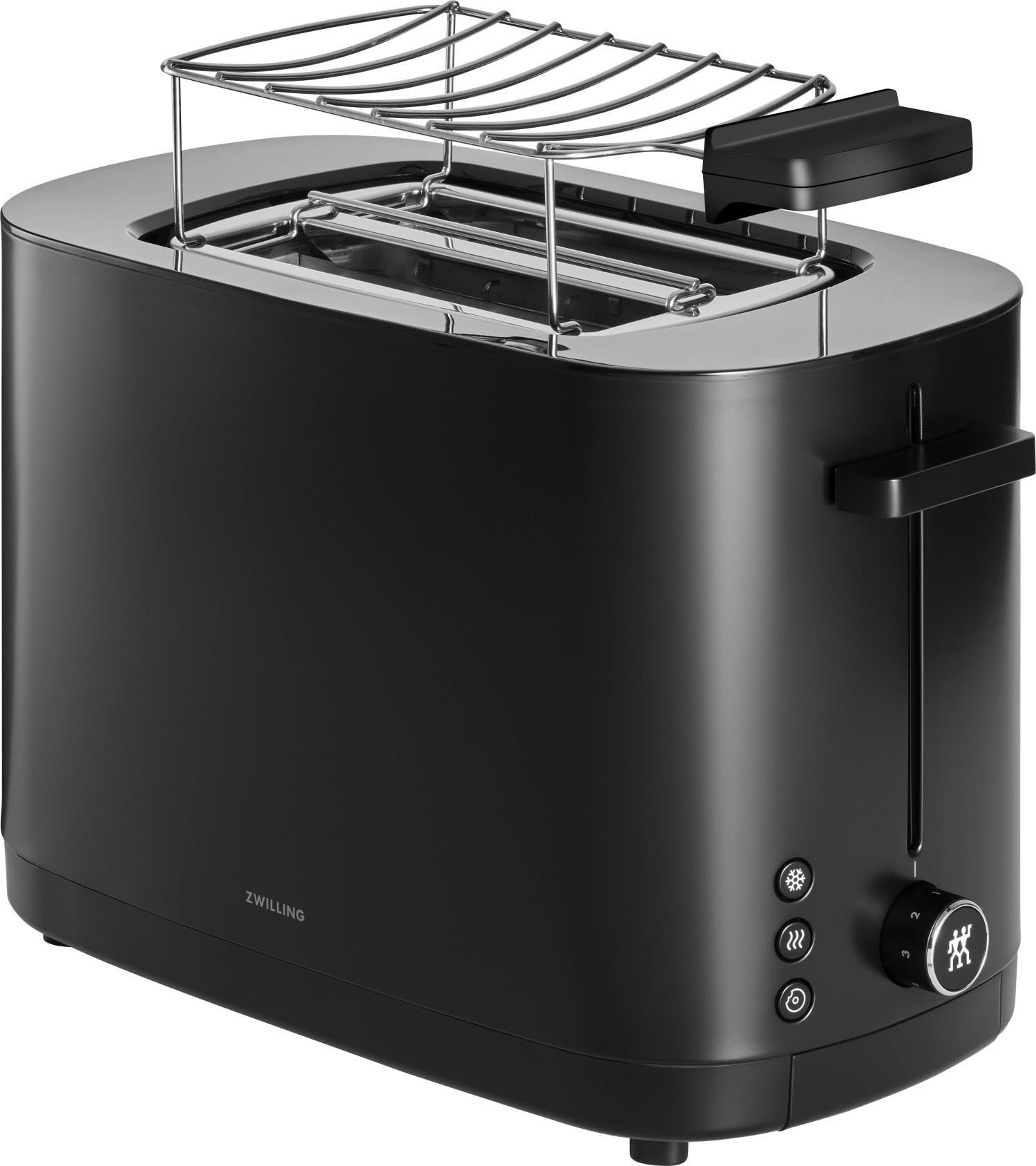 Enfinigy Toaster 2 mit Brötchenaufsatz schwarz in Schwarz präsentiert im Onlineshop von KAQTU Design AG. Küchengerät ist von Zwilling