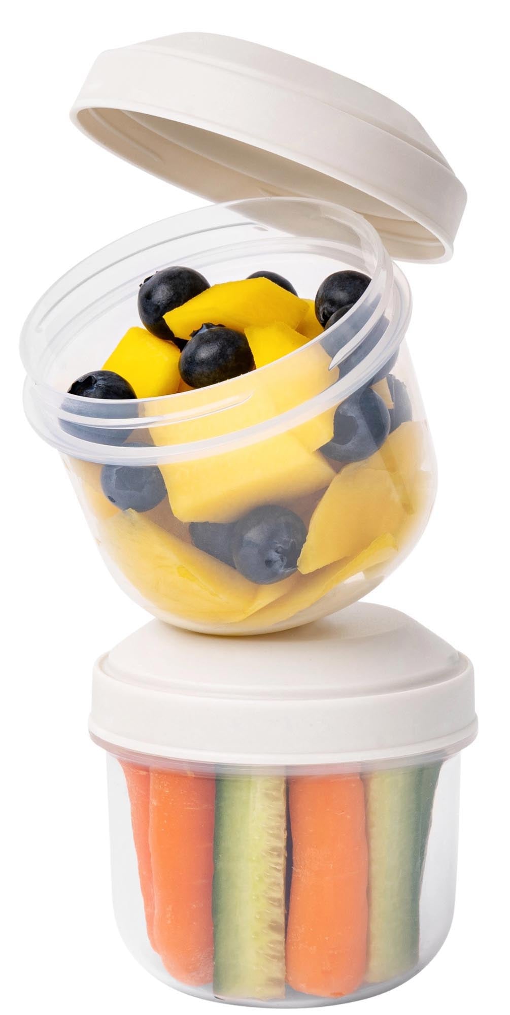 Praktisches 3er Set Snackboxen aus PP in Oat von Amuse, ideal für unterwegs, nachhaltig und vielseitig einsetzbar.