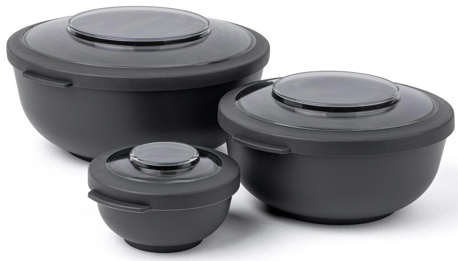 3er Set Tylla Bowl 200ml+1000ml+2000ml PP charcoal in Schwarz präsentiert im Onlineshop von KAQTU Design AG. Aufbewahrungsbehälter ist von Amuse