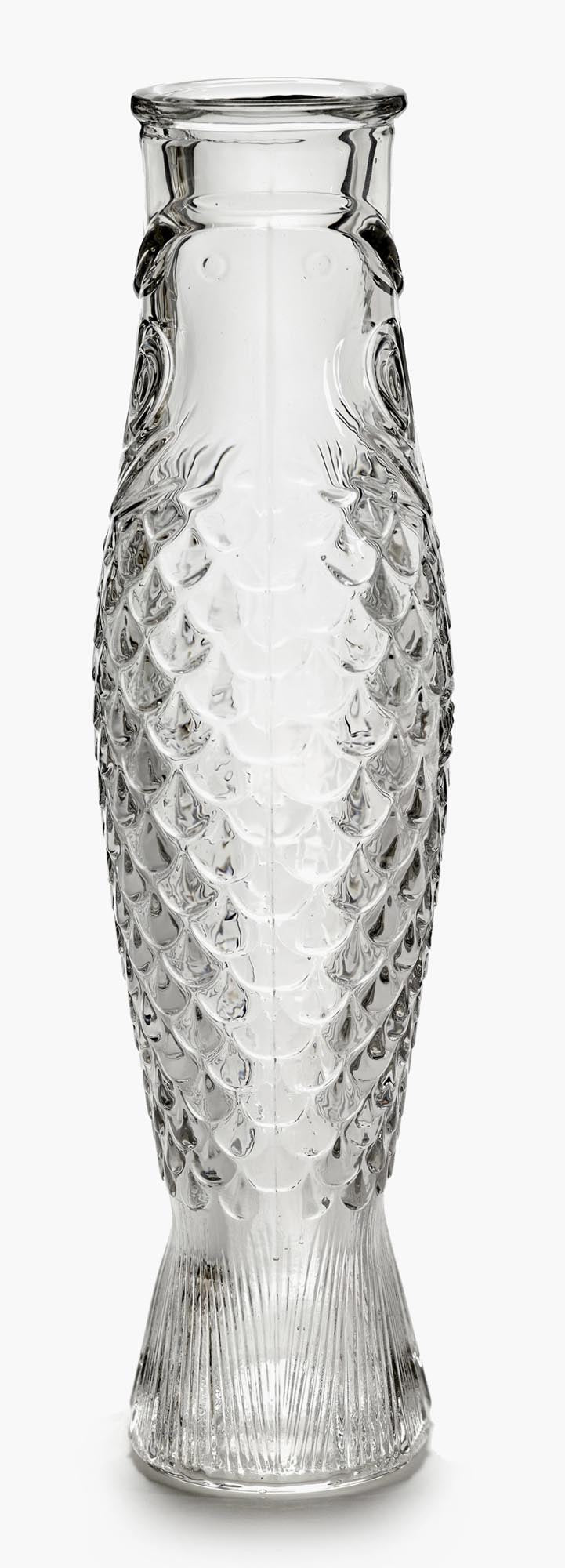 Die Fish&Fish Flasche von Serax, entworfen von Paola Navone, ist eine stilvolle, klare Glasflasche mit 1 Liter Fassungsvermögen.