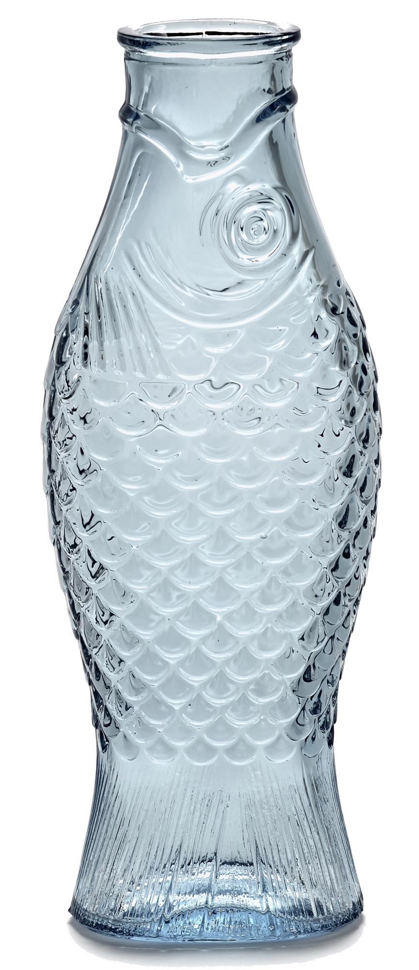 P. Navone Fish&Fish Flasche 1lt 10.6X7.5X29cm Trans hellblau in Blau präsentiert im Onlineshop von KAQTU Design AG. Karaffe ist von Serax